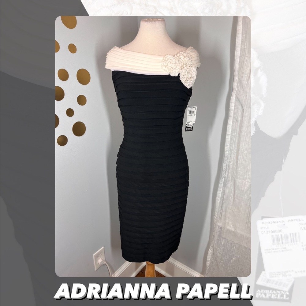 NWT Adrianna Papell Shutter Pleated Dress